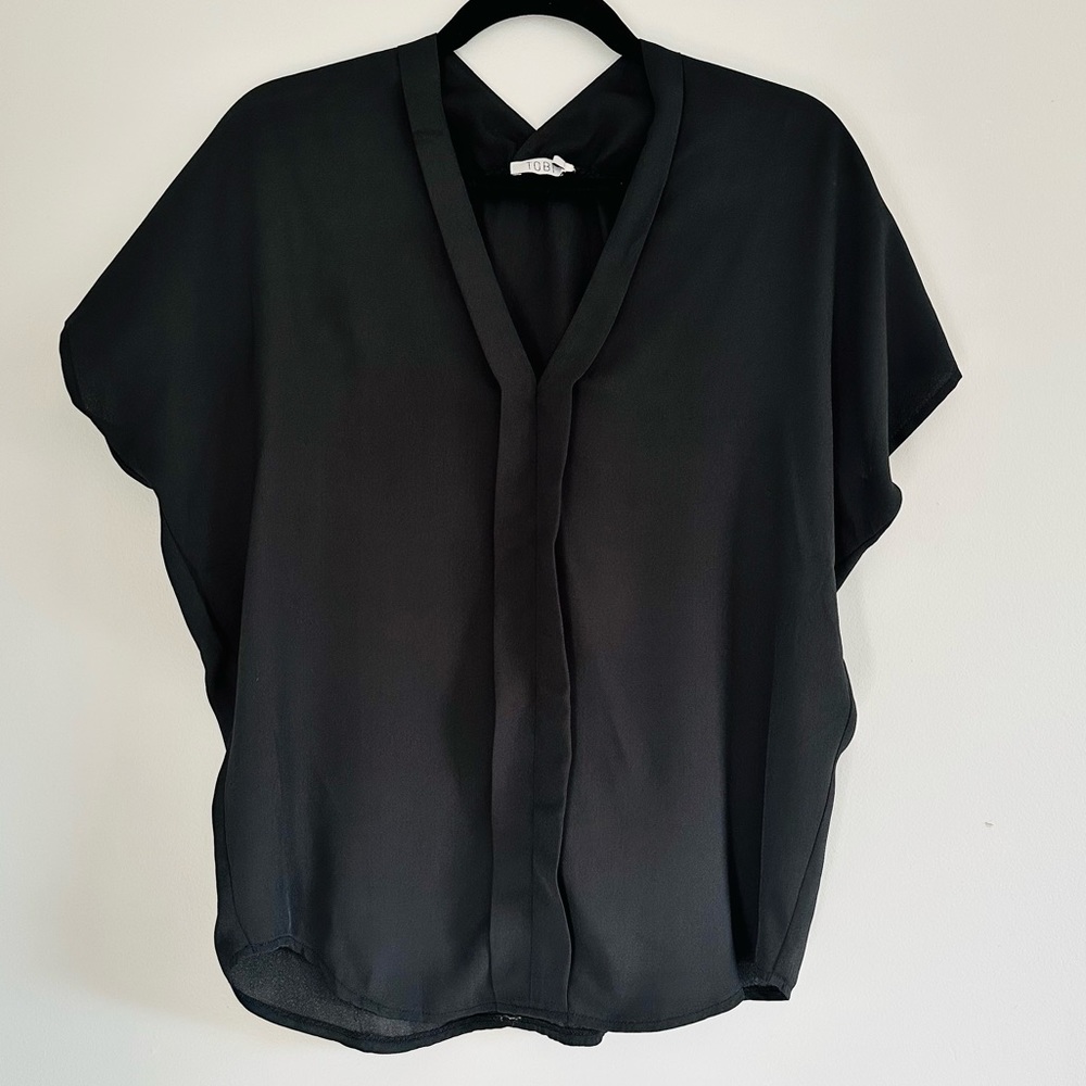 ❗BOGO ❗Tobi Black Short Sleeve Chiffon Blouse